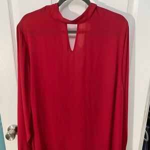 Red Neck Tie Blouse